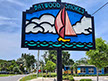 Large wall mural and signage painted by Gary Baillie for the Baywood Clubhouse in Clearwater, FL.